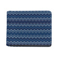Blue Chevron Knitted Pattern Print Bifold Wallet