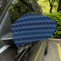 Blue Chevron Knitted Pattern Print Car Side Mirror Covers