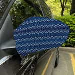 Blue Chevron Knitted Pattern Print Car Side Mirror Covers