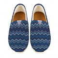 Blue Chevron Knitted Pattern Print Casual Shoes