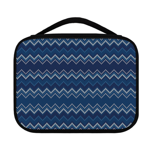 Blue Chevron Knitted Pattern Print Classic Bible Case