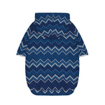 Blue Chevron Knitted Pattern Print Dog Zip Up Hoodie