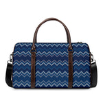 Blue Chevron Knitted Pattern Print Duffle Bag