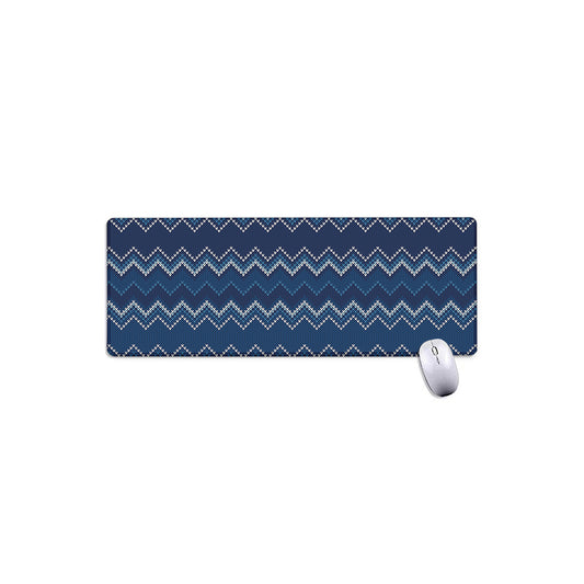 Blue Chevron Knitted Pattern Print Extended Mouse Pad
