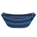 Blue Chevron Knitted Pattern Print Fanny Pack