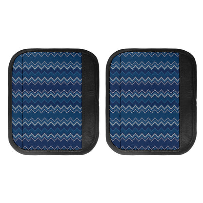 Blue Chevron Knitted Pattern Print Handle Covers