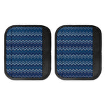 Blue Chevron Knitted Pattern Print Handle Covers