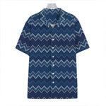 Blue Chevron Knitted Pattern Print Hawaiian Shirt