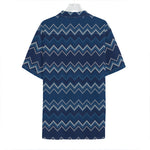 Blue Chevron Knitted Pattern Print Hawaiian Shirt