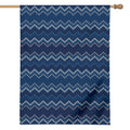 Blue Chevron Knitted Pattern Print House Flag