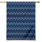 Blue Chevron Knitted Pattern Print House Flag