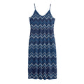 Blue Chevron Knitted Pattern Print Jersey Midi Cami Dress