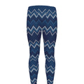 Blue Chevron Knitted Pattern Print Men's Leggings