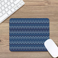 Blue Chevron Knitted Pattern Print Mouse Pad