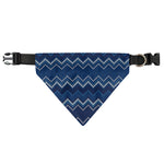 Blue Chevron Knitted Pattern Print Over The Collar Dog Bandana
