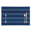 Blue Chevron Knitted Pattern Print Placemat