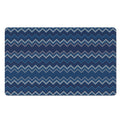 Blue Chevron Knitted Pattern Print Polyester Doormat