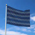 Blue Chevron Knitted Pattern Print Polyester Flag