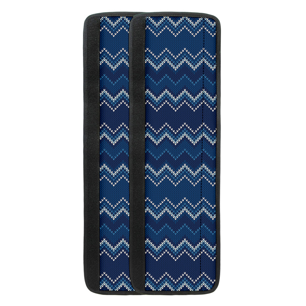 Blue Chevron Knitted Pattern Print Refrigerator Handle Covers