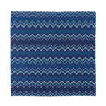 Blue Chevron Knitted Pattern Print Silk Bandana
