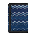 Blue Chevron Knitted Pattern Print Trifold Wallet