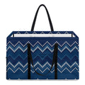 Blue Chevron Knitted Pattern Print Utility Tote Bag