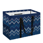 Blue Chevron Knitted Pattern Print Utility Tote Bag