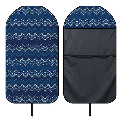 Blue Chevron Knitted Pattern Print Waterproof Car Seat Cover