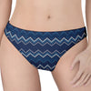 Blue Chevron Knitted Pattern Print Women's Thong