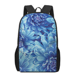 Blue Chrysanthemum Flower Print 17 Inch Backpack