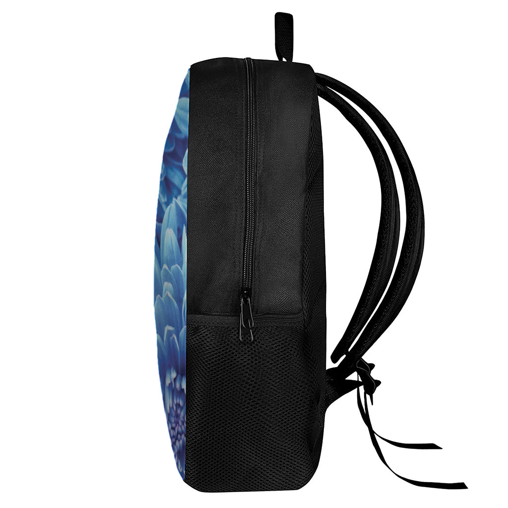 Blue Chrysanthemum Flower Print 17 Inch Backpack