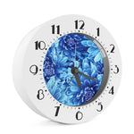 Blue Chrysanthemum Flower Print Alarm Clock