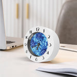 Blue Chrysanthemum Flower Print Alarm Clock