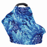 Blue Chrysanthemum Flower Print Baby Seat Cover