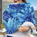 Blue Chrysanthemum Flower Print Baby Seat Cover