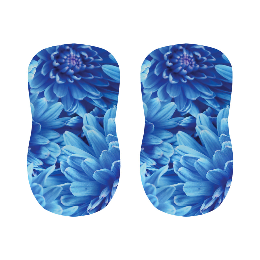 Blue Chrysanthemum Flower Print Bar Stool Covers