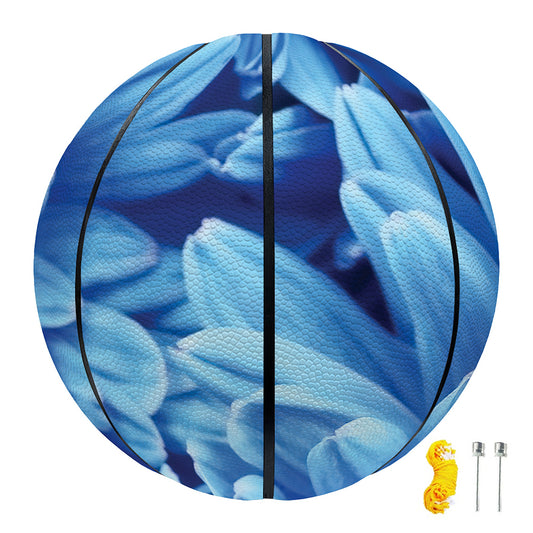 Blue Chrysanthemum Flower Print Basketball