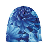 Blue Chrysanthemum Flower Print Beanie