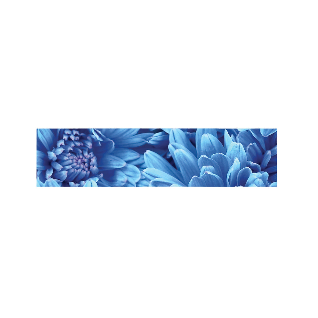Blue Chrysanthemum Flower Print Bed Runner