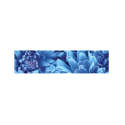 Blue Chrysanthemum Flower Print Bed Runner