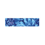 Blue Chrysanthemum Flower Print Bed Runner