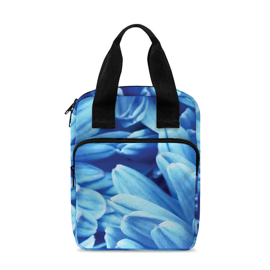 Blue Chrysanthemum Flower Print Bible Tote Bag