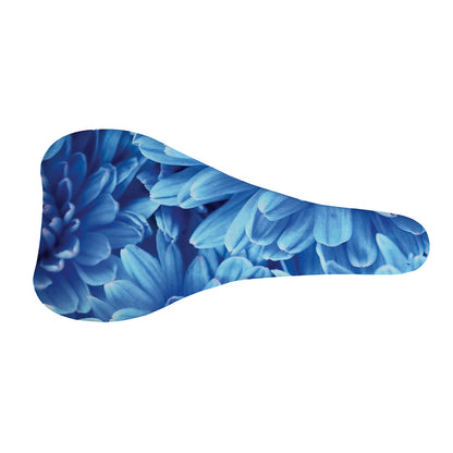 Blue Chrysanthemum Flower Print Bicycle Seat Cover