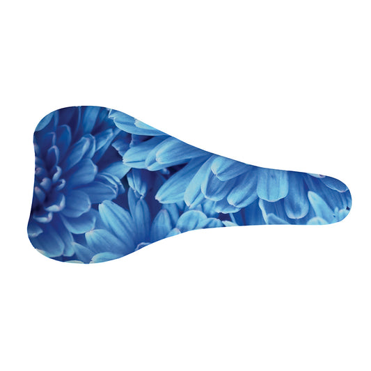 Blue Chrysanthemum Flower Print Bicycle Seat Cover
