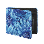 Blue Chrysanthemum Flower Print Bifold Wallet