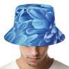 Blue Chrysanthemum Flower Print Bucket Hat