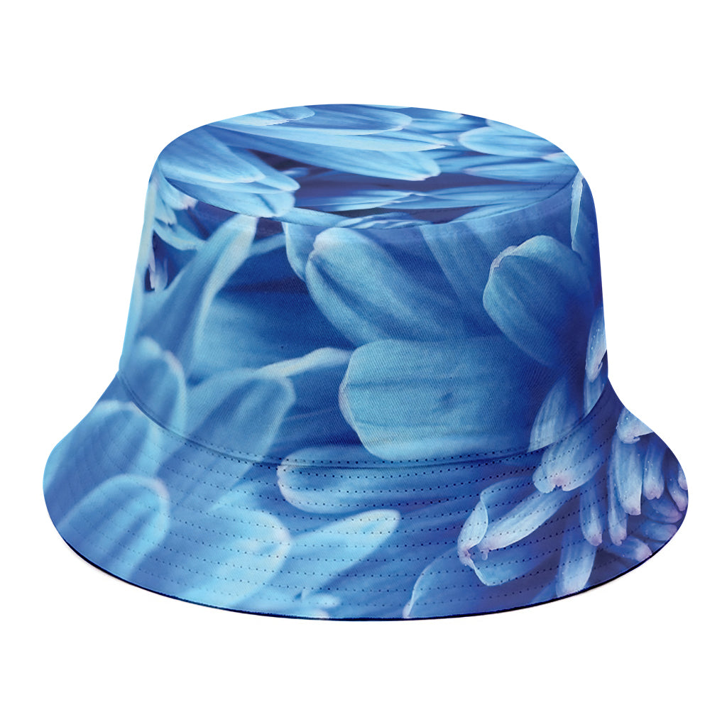 Blue Chrysanthemum Flower Print Bucket Hat