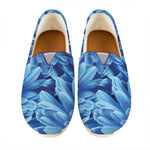 Blue Chrysanthemum Flower Print Casual Shoes