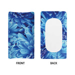 Blue Chrysanthemum Flower Print Changing Pad Cover