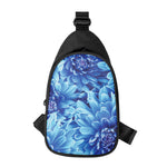 Blue Chrysanthemum Flower Print Chest Bag